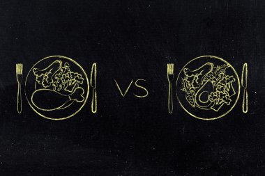 et tabağı alternatif vejetaryen seçeneği yanında dışarı çizildi