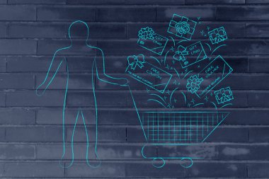 müşterinin alışveriş sepeti hediye arabalar ve Kuponlar, müşteri fide ile