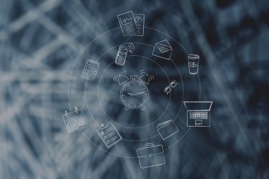 çalar saat ve office nesneleri, verimlilik kavramı