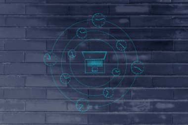 fazla mesai saati tarafından çevrili dizüstü