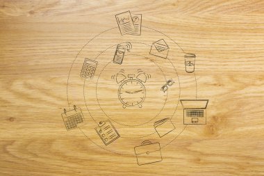 çalar saat ve office nesneleri, verimlilik kavramı