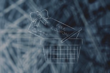 büyük ücretsiz kupon ile alışveriş sepeti 