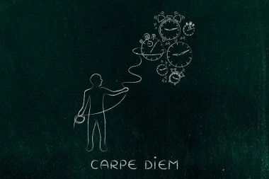 düşen saatler, zaman yönetimi con toplama kement olan kişi