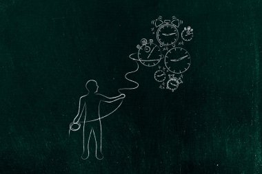 düşen saatler, zaman yönetimi con toplama kement olan kişi