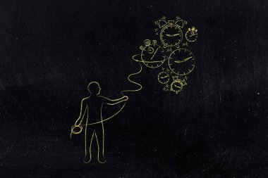 düşen saatler, zaman yönetimi con toplama kement olan kişi