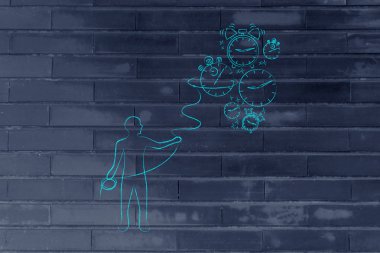 düşen saatler, zaman yönetimi con toplama kement olan kişi