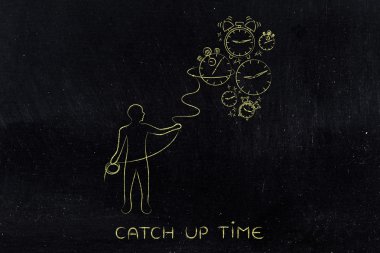 düşen saatler, zaman yönetimi con toplama kement olan kişi