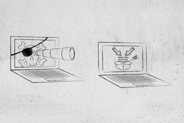 ticari sırları casusluk teleskop ile korsan dizüstü bilgisayar