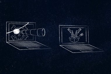 ticari sırları casusluk teleskop ile korsan dizüstü bilgisayar