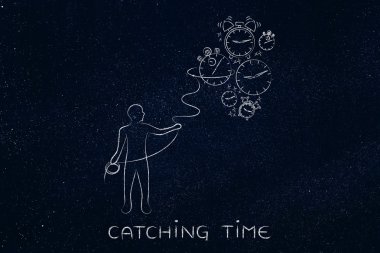 düşen saatler, zaman yönetimi con toplama kement olan kişi