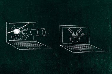 ticari sırları casusluk teleskop ile korsan dizüstü bilgisayar