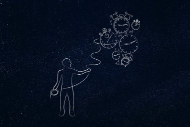 düşen saatler, zaman yönetimi con toplama kement olan kişi
