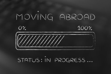 moving abroad progress bar loading clipart