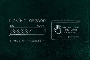 yurt dışına taşıma ilerleme çubuğu yükleme ve pop-up emin misiniz