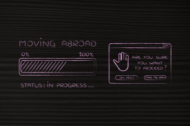 yurt dışına taşıma ilerleme çubuğu yükleme ve pop-up emin misiniz