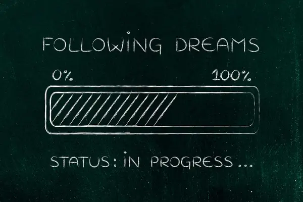 Following dreams progress bar loading — Stock Photo, Image