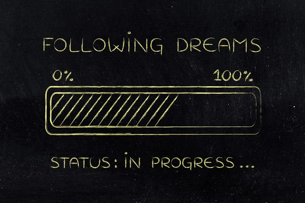 Following dreams progress bar loading — Stock Photo, Image