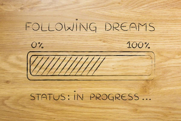 Following dreams progress bar loading — Stock Photo, Image