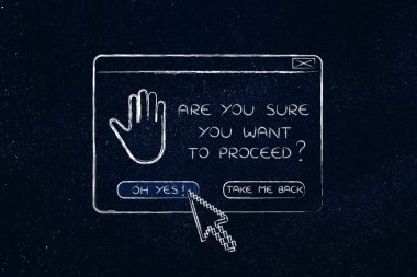 devam ve işaretçi hakkında pop-up soru olumlu 