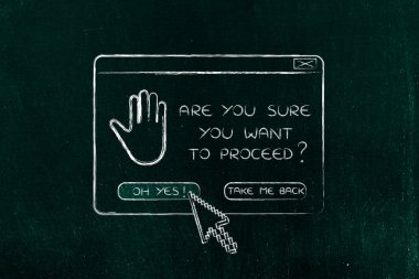 devam ve işaretçi hakkında pop-up soru olumlu 