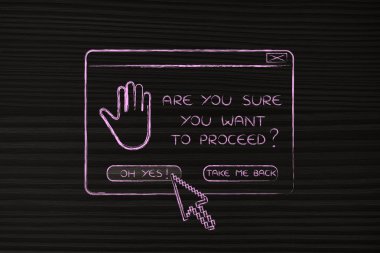 devam ve işaretçi hakkında pop-up soru olumlu 