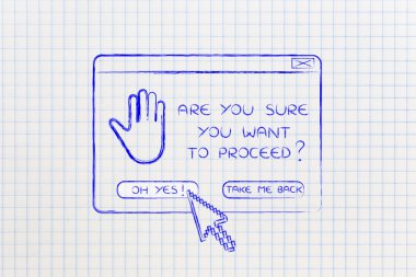 devam ve işaretçi hakkında pop-up soru olumlu 