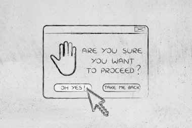 devam ve işaretçi hakkında pop-up soru olumlu 