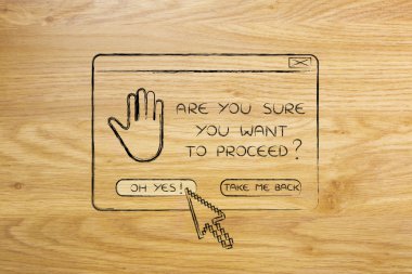 devam ve işaretçi hakkında pop-up soru olumlu 