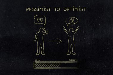 iyimser için kötümser: değişen tutum, ilerleme bar & komik b