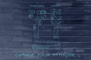 mutlu stresli: adam tepki değişen 