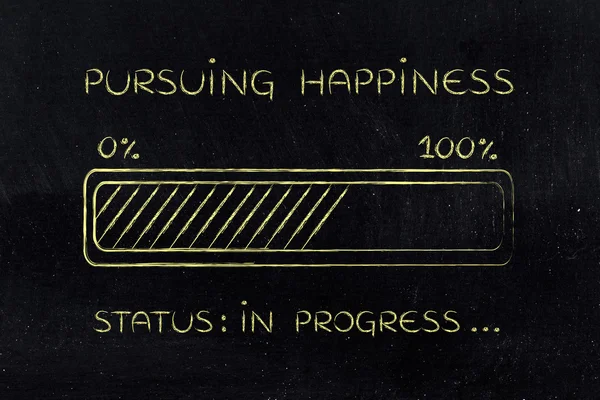 Pursuing happiness progress bar loading — Stock Photo, Image