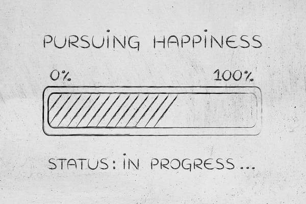 Pursuing happiness progress bar loading — Stock Photo, Image