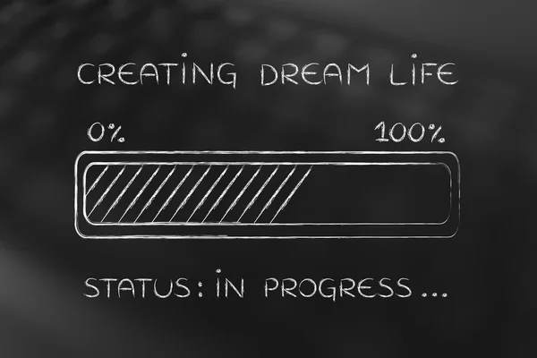 Tworzenie paska ładowania marzenie życia postępu — Zdjęcie stockowe
