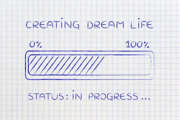 Creating dream life progress bar loading — Stock Photo, Image