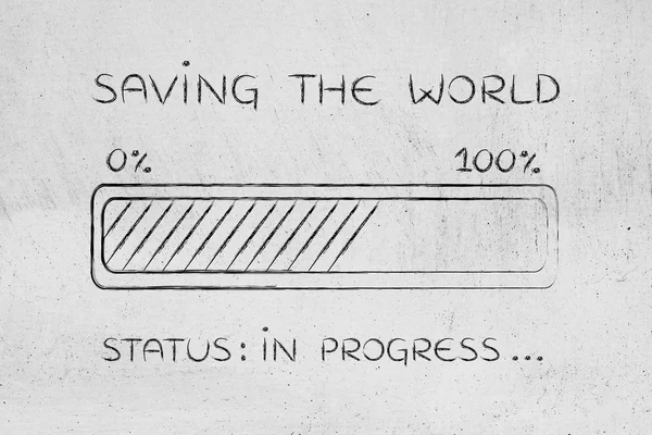 Saving the world progress bar loading — Stock Photo, Image