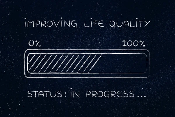 Improving life quality progress bar loading — Stock Photo, Image