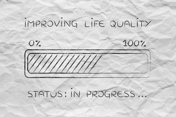 改善生活质量进度栏加载 — 图库照片