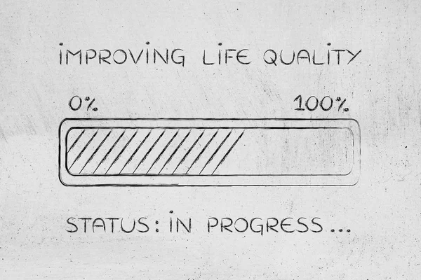 Improving life quality progress bar loading — Stock Photo, Image