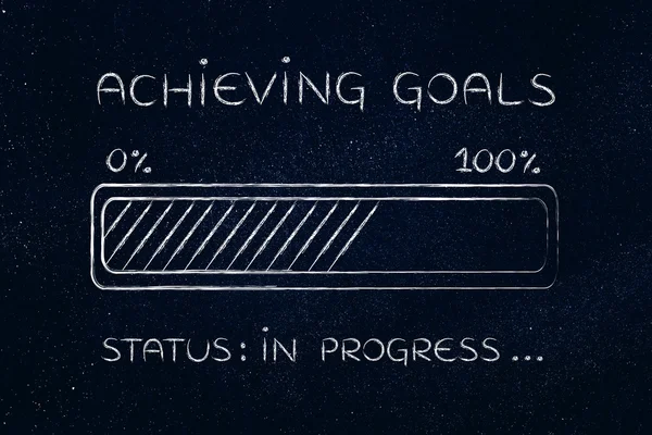 Achieving goals progress bar loading — Stock Photo, Image