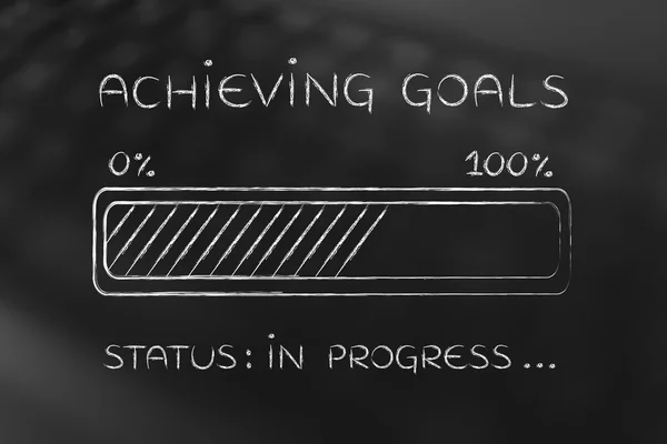 Achieving goals progress bar loading — Stock Photo, Image