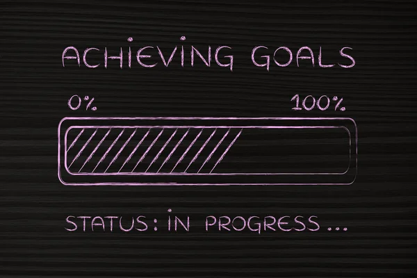 Achieving goals progress bar loading — Stock Photo, Image