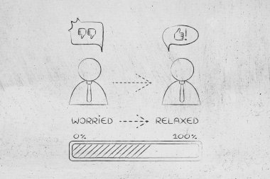 iş adamı endişeli rahat gidiyor