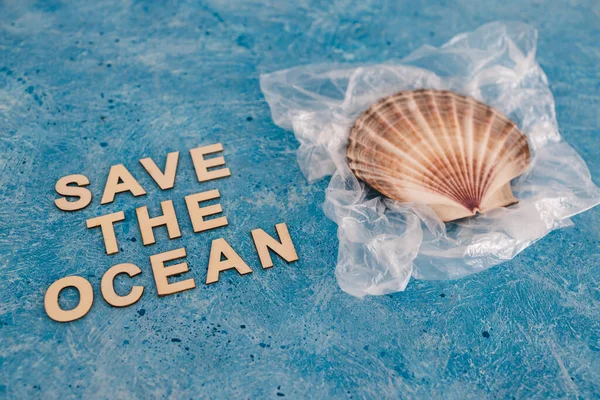 Respect Environment Act Climate Change Ocean Text Blue Bakground Sea — Stock Photo, Image