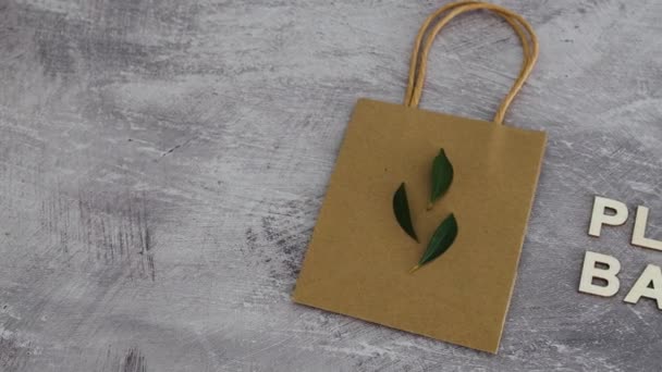 Opciones Para Medio Ambiente Texto Base Plantas Con Bolsa Compras — Vídeos de Stock