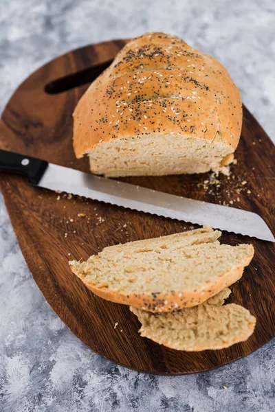 Conceito Ingredientes Alimentares Simples Pão Amortecedor Australiano Caseiro Sem Fermento — Fotografia de Stock