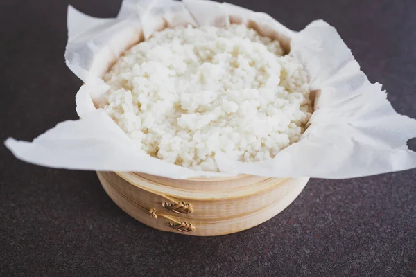 Здоровые Растительные Рецепты Питания Концепция Домашние Суши Риса Приготовленные Традиционном — стоковое фото