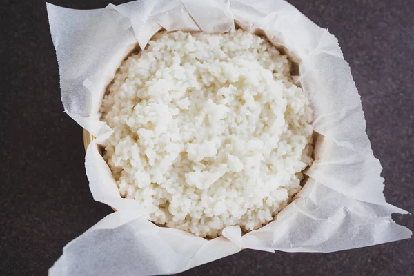 Здоровые Растительные Рецепты Питания Концепция Домашние Суши Риса Приготовленные Традиционном — стоковое фото