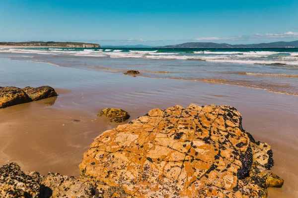 Prístino Paisaje Salvaje Clifton Beach Hobart Del Sur Tasmania Australia — Foto de Stock