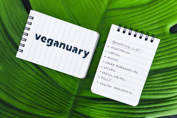 Hobart Rakousko Ledna 2021 Zdravá Výživa Rostlin Veganuary Memo Veganský — Stock fotografie