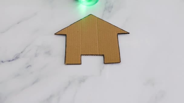 Sviluppo Sostenibile Immagine Concettuale Green Home Lampadina Verde Sull Icona — Video Stock